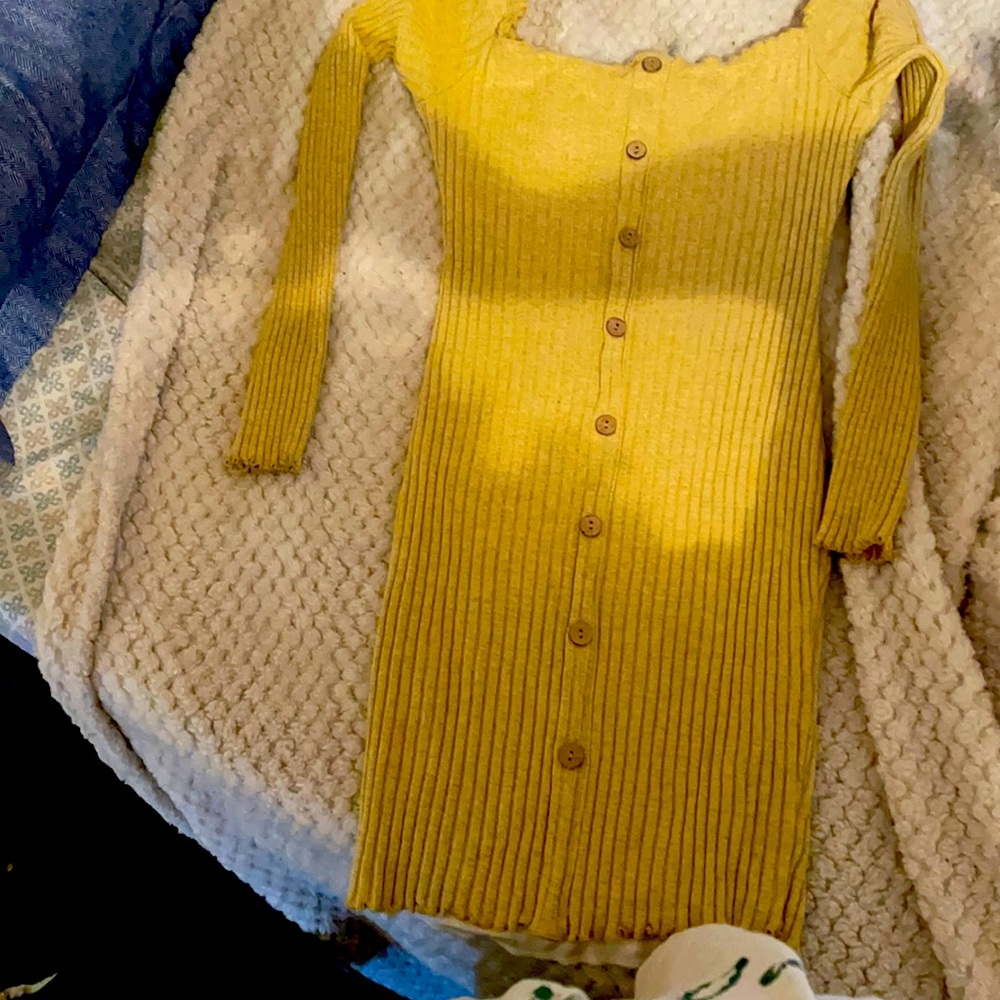 Fashionnova Off the Shoulders Yellow Dress
